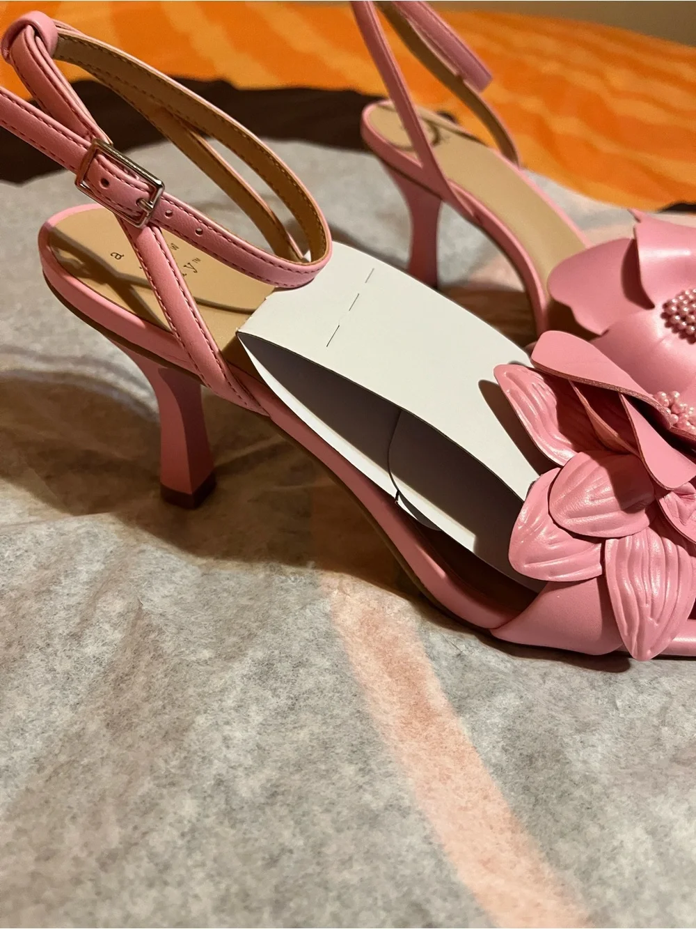 a new day Pink Floral Petal Ankle Strap Sandals